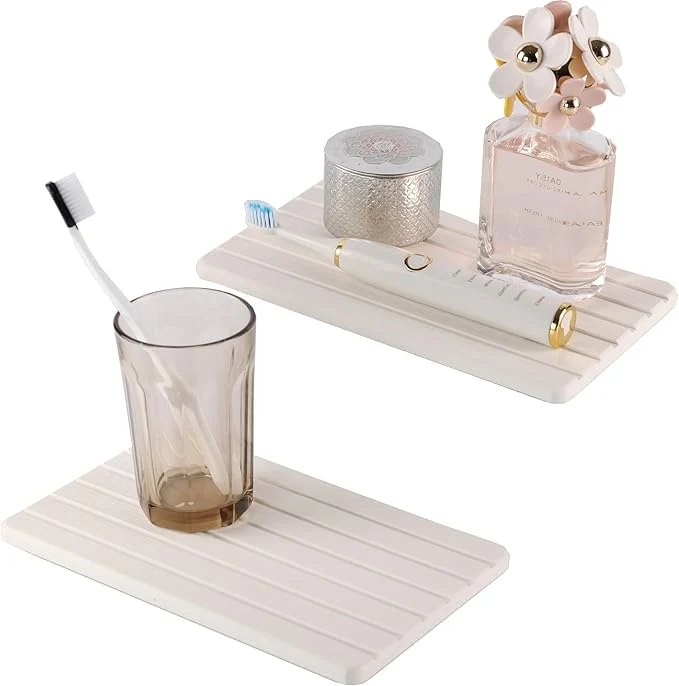 Dependable NiuYichee 2 PCS Water Absorbent diatomite Coasters 9.5 x 5.5 Water Absorbing Functional