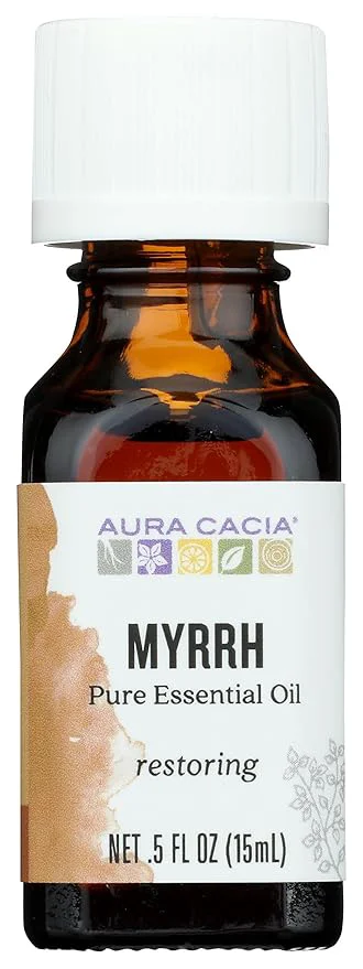Optimized Aura Cacia Pure Myrrh Essential Oil 0.5 fl. oz Warm Spicy Aroma Superior