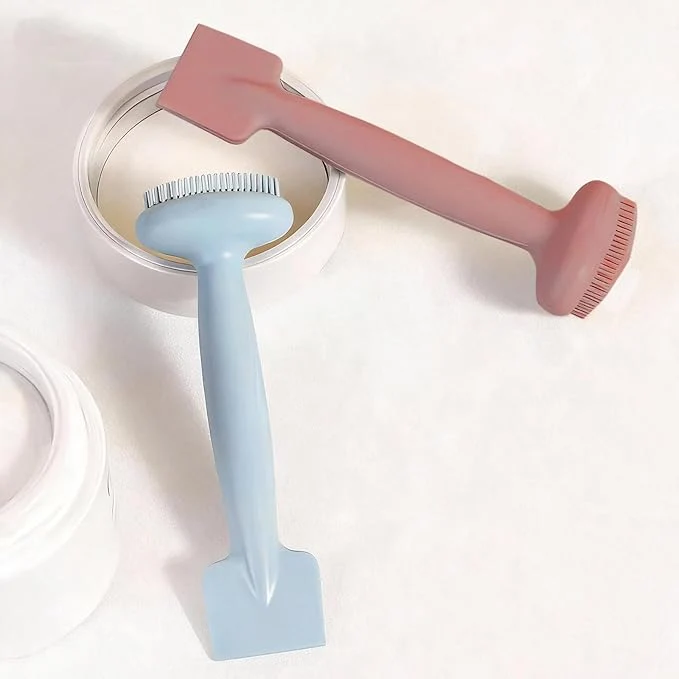 Stylish 2 Pack Silicone Face Scrubber 2 in 1 Facial Cleansing Brush Face Mask High-End