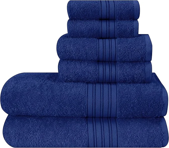 Reliable BOUTIQUO 6 Pack Cotton Towel Set Contains 2 Bath Towels 28x55 inch 2 Hand Dependable
