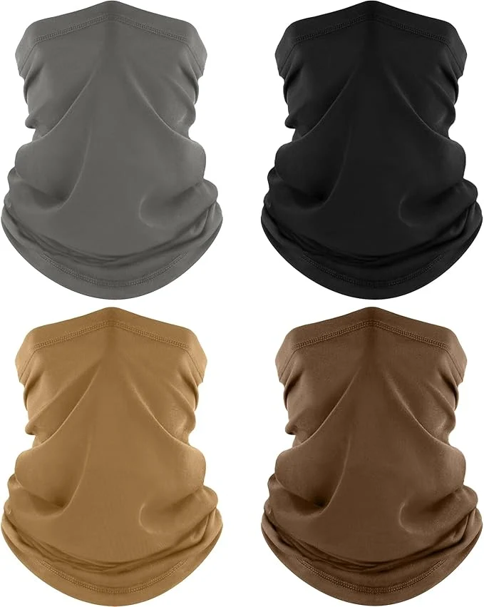 Convenient ROXUN 4 Pack Neck Gaiter Cooling Breathable Face Mask UV Protection Scarf Verified