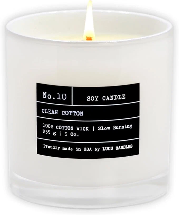 Elite Lulu Candles Clean Cotton Scented Candle Luxury Scented Soy Jar Candle Comfortable