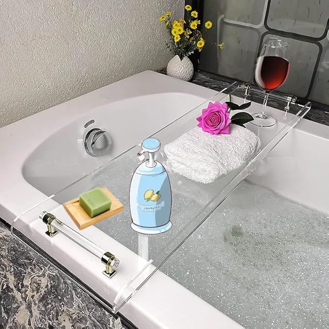 Detailed WANLIAN 33-Inch Luxury Bathtub Caddy Tray Powerful