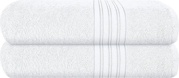 Recyclable BOUTIQUO Cotton 2 Pack Bath Towel Set 28x55 inches Eco-Friendly Large Organic