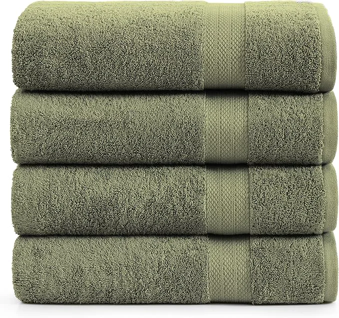 Elite LANE LINEN Mercerized Cotton Bath Sheet Set of 4 Expertly Made