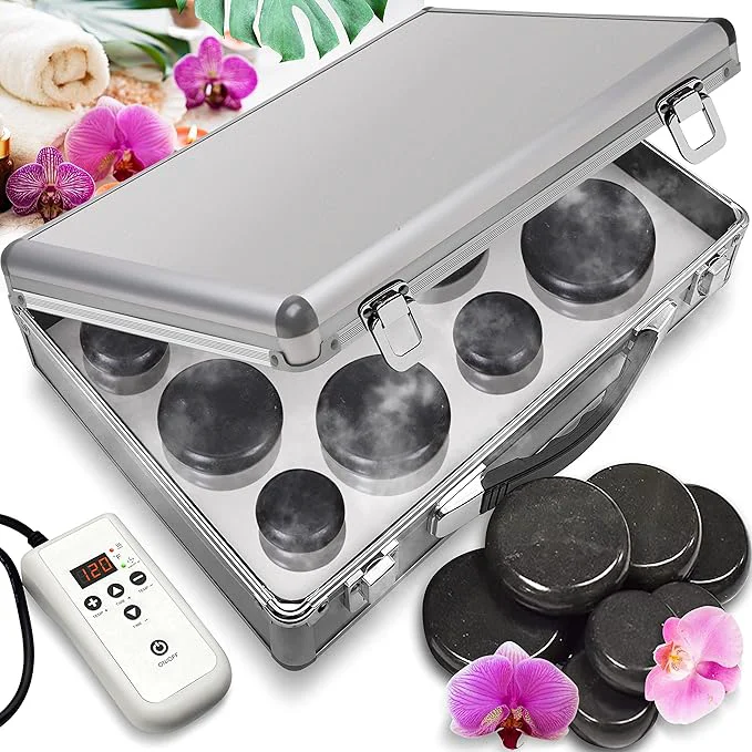 Premium Material SereneLife Hot Stone Massage Kit Portable Heated Rock Therapy System Prestigious