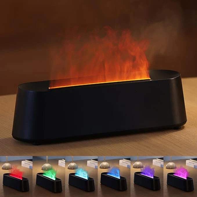 Refined YALEDI Essential Oil Diffuser Fireplace Flame Fire Oil Diffuser 250ml Cool Selected