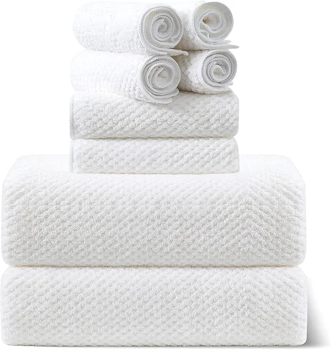 Practical Smuge 8pcs Bath Towel Set 2 Extra Large Bath Towel Sheets 2 Hand Towels and 4 Stylish