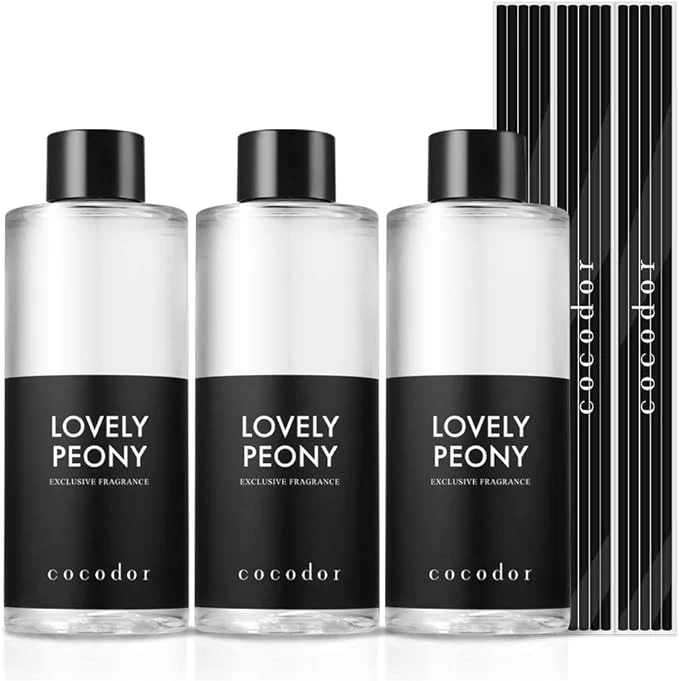 Green COCODOR Reed Diffuser Oil Refill Lovely Peony 6.7oz 3 Pack Aroma Therapy Smooth