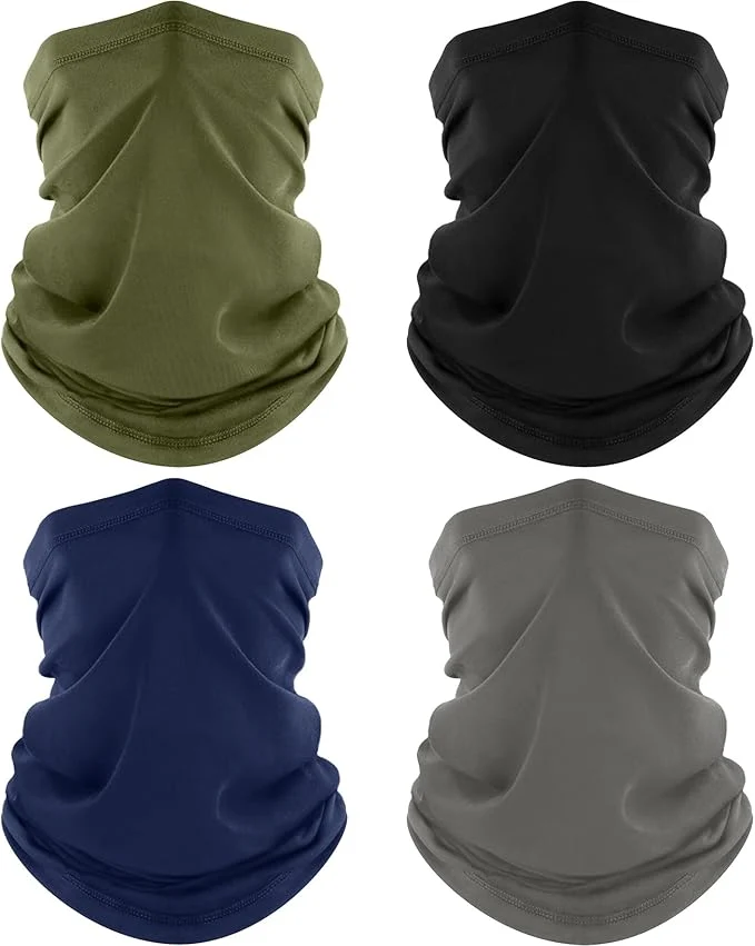 Safe ROXUN 4 Pack Neck Gaiter Cooling Breathable Face Mask UV Protection Scarf Durable