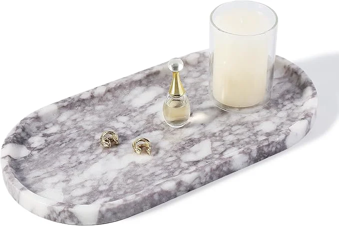 Carefully Designed Koville Luxurious Marble Vanity Tray Natural Stone Perfume Trays Jewelry Unique