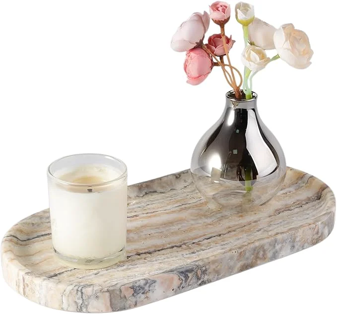 Durable Koville Natural Marble Bathroom Tray