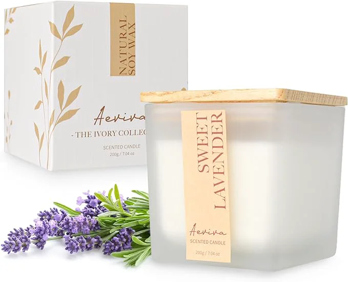 Fashionable Scented Candle 7.04 oz Lavender Aromatherapy Candle Natural Soy Wax Reliable