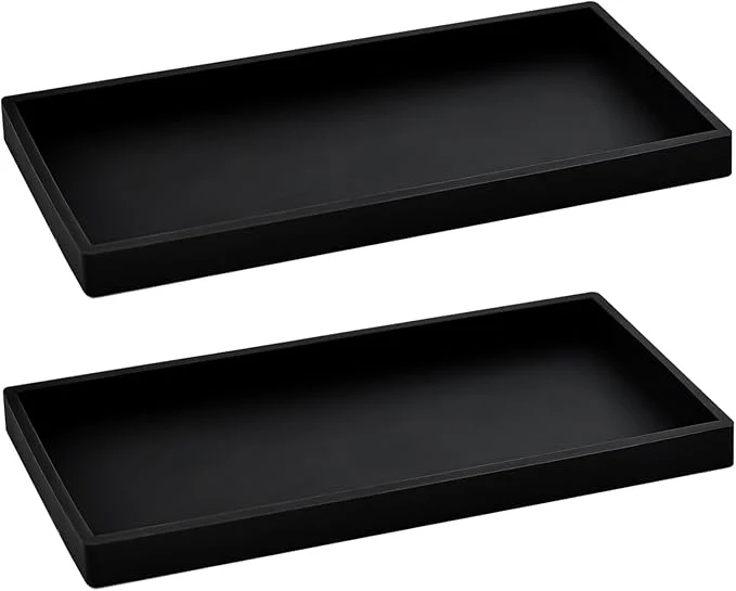 Consistent 2PCS 11.8 L x 5 W Silicone Soap Dispenser Tray Bathroom Sink Vanity Trays Relaxed