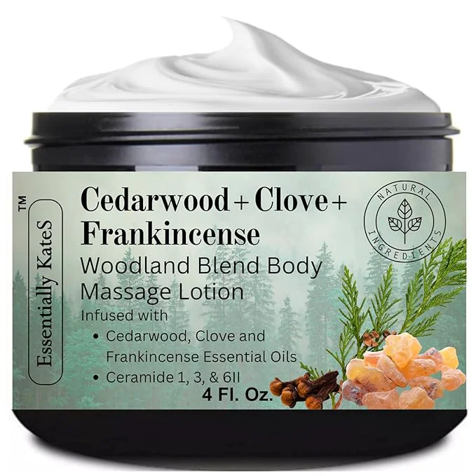 Long-Lasting Cedarwood Clove Frankincense Woodland Blend Lotion 4 oz Eco-Friendly