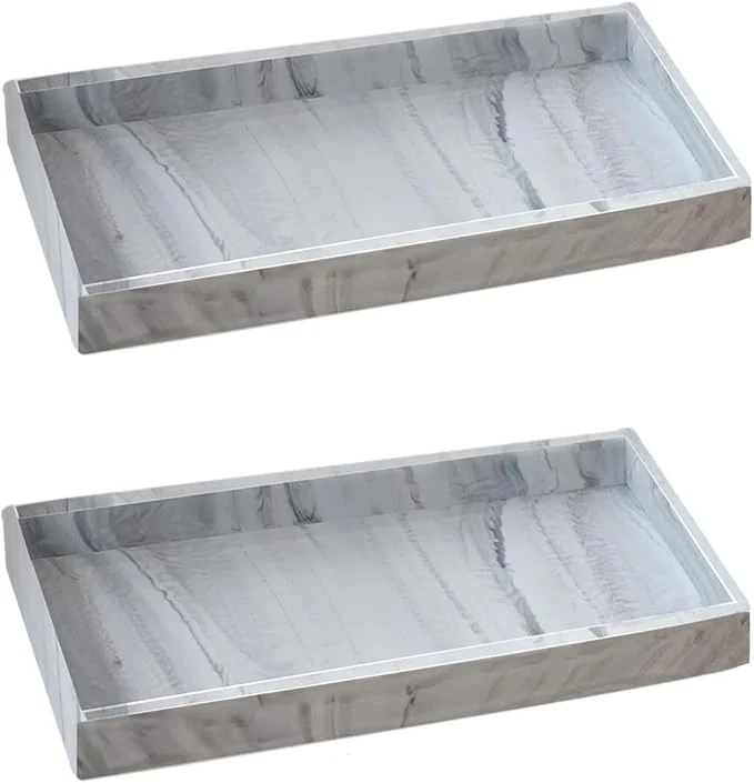 Classic 2PCS 7.87 L x 3.93 W Silicone Soap Dispenser Trays Bathroom Sink Vanity Tray Breathable