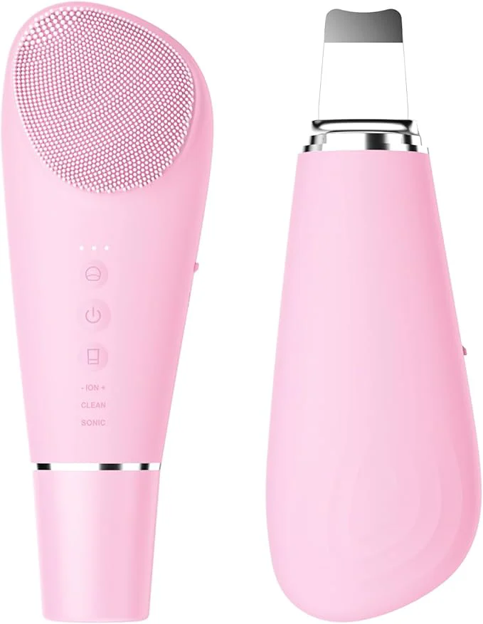 Professional Silicone Face Scrubber Blackhead Scraper Rechargeable 2-in-1 Facial Cleansing Consistent