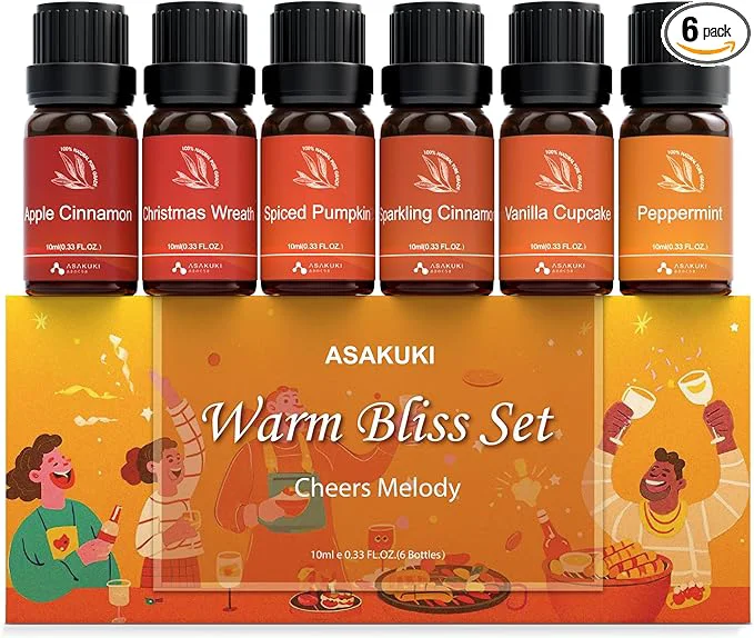 Versatile ASAKUKI Essential Oils for Diffusers for Home Fragrance Oil for Candle Making Environmentally Friendly