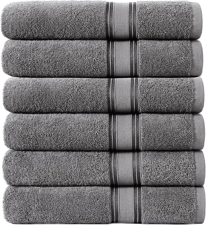 Reusable LANE LINEN Luxury Bath Towels Set of 6 Recyclable