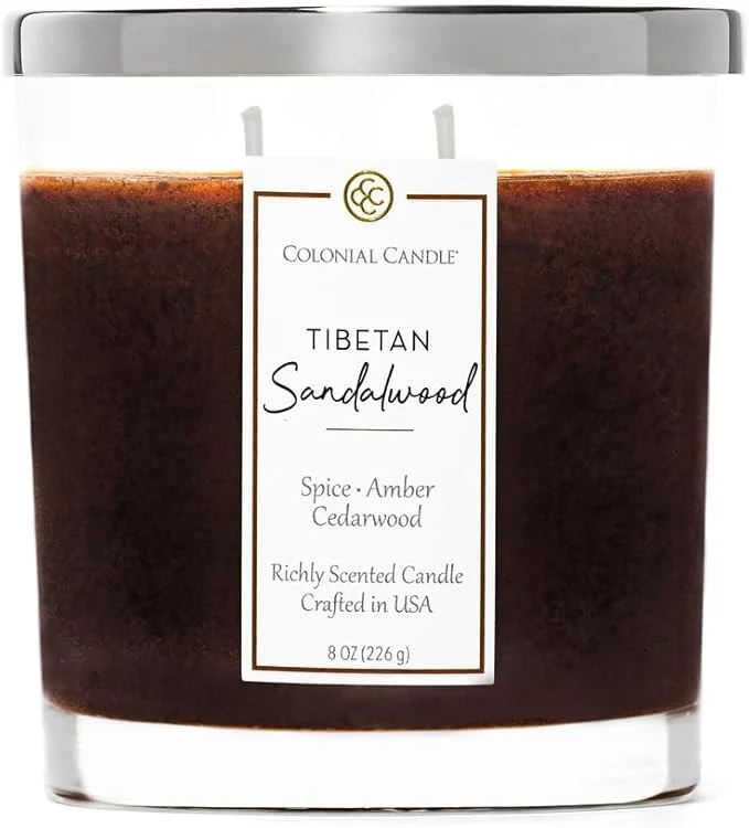 Powerful Colonial Candle Tibetan Sandalwood Scented Candle Jar Highly Fragranced Candles Fast