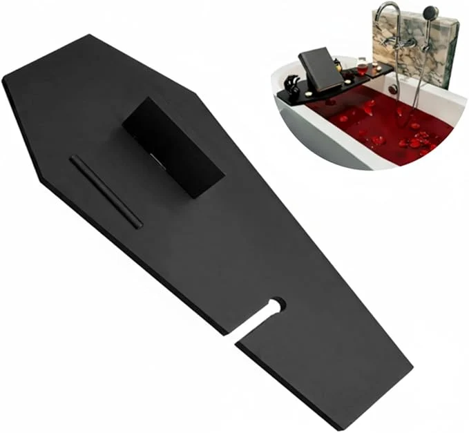 Refined Barydat Halloween Decorations Coffin Bath Tray Gothic Coffin Serving Tray Certified