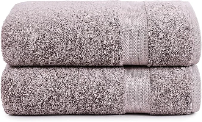 Contemporary LANE LINEN Oversized Bath Towels Set of 2 Natural