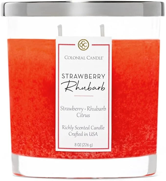 Secure Colonial Candle Strawberry Rhubarb Scented Candle Jar Highly Fragranced Candles Trusted