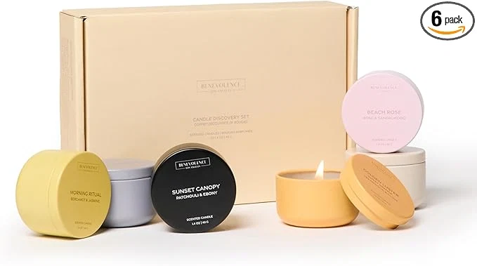 Detailed Benevolence LA Candle Gift Set – 6 Soy Scented Candles Aromatherapy Candles Breathable