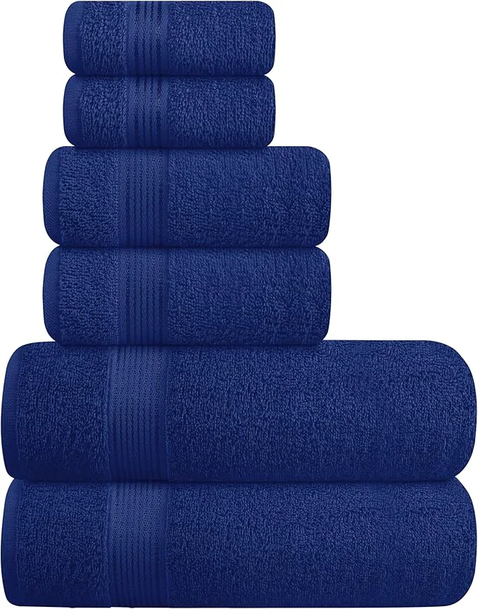 Expertly Made Elvana Home Ultra Soft 6 Pack Cotton Towel Set Contains 2 Bath Towels 28x55 Classic