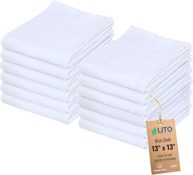 Genuine Dish Cloths Cotton Kitchen Wash Cloth Shop Towels Absorbent and Lint Innovative