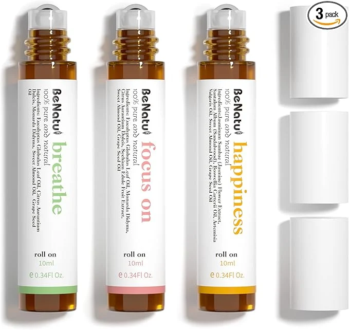 Easy-to-Use Benatu Essential Oil Blends Set Natural Aromatherapy Roll On Exclusive