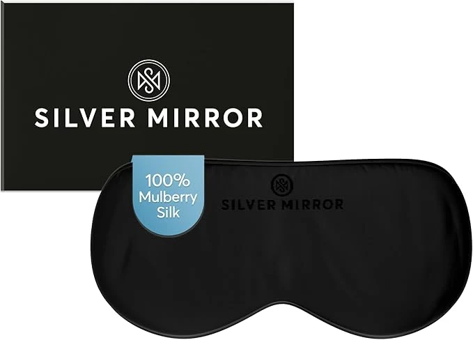 Clean Sleep Mask in Black Silk Pure Mulberry Silk Light Blocking Eye Mask User-Friendly