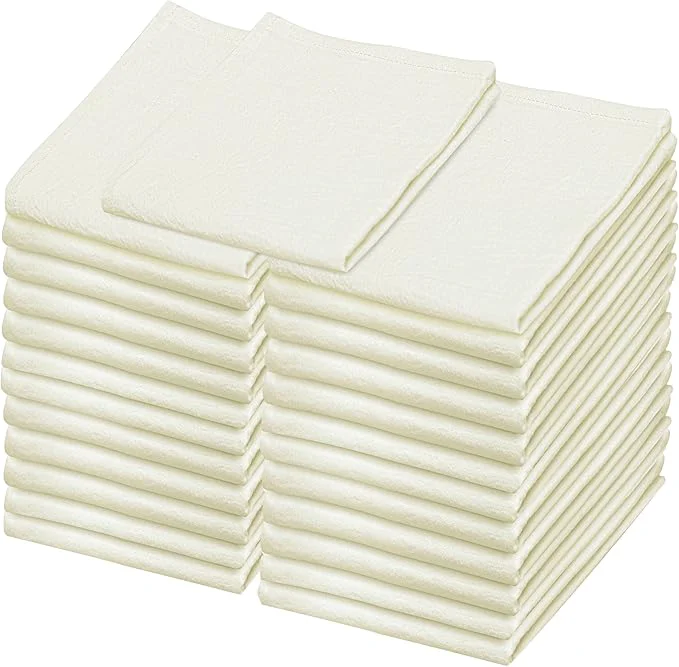 Premium Flour Sack Towels – 24 Pack Cotton Kitchen Dish Towel Tea Towels Selected