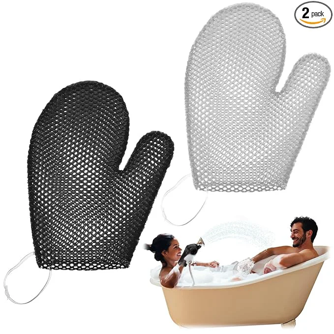 Functional Karenhi 2 Pcs Honeycomb Exfoliating Glove Bath Mitt Body Spa Scrubber Green