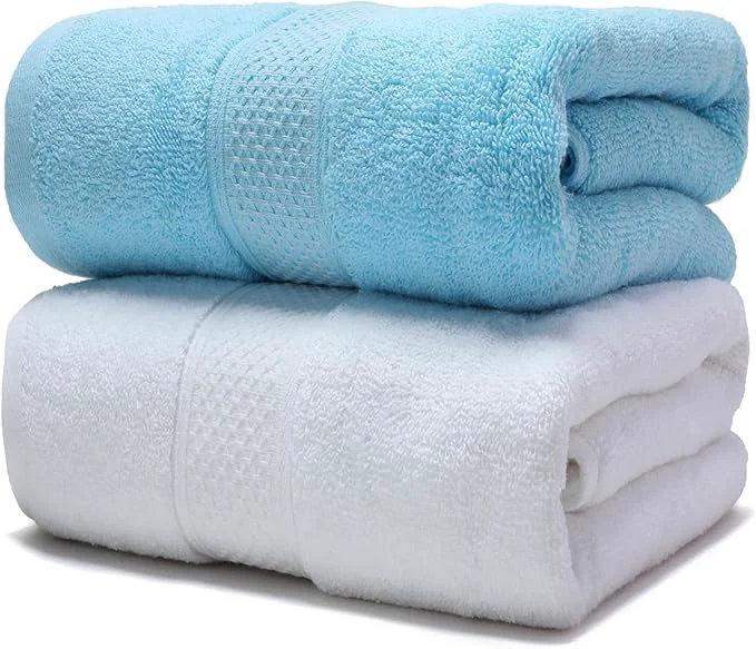 Convenient Cotton Bath Towels Set 2-Piece Set Super Absorbent Quick Drying Suitable Traditional
