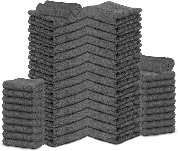 Proven Salon Towels – 50 Pack Grey Hand Towels Cotton Spa Towels – 16x27 inches Top-Quality