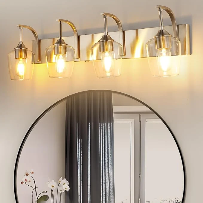 Elite 4-Light Brushed Nickel Vanity Light Top-Quality