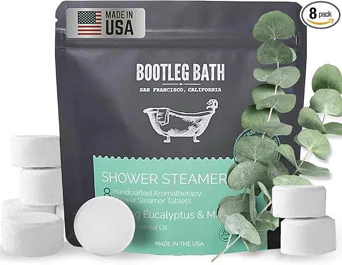 Superior Shower Steamers Aromatherapy Eucalyptus and Mint 8 Pack Pure Essential Oil High-Quality