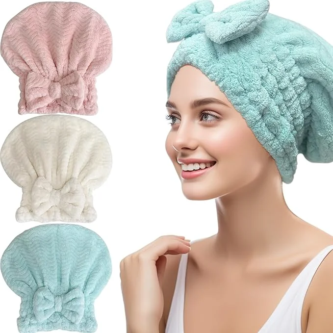 Environmentally Friendly Jseng 3Packs Microfiber Hair Towel Contemporary