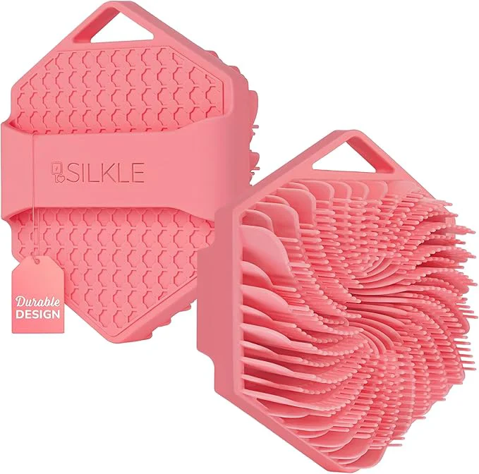 Durable SILKLE Silicone Body Scrubber – Gentle Exfoliating Shower Scrubber Refined