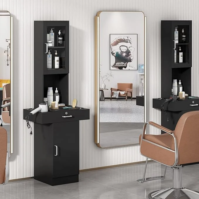 Professional RESHABLE Salon Station for Hair Stylist Hair Styling Organizer Equipment Modern