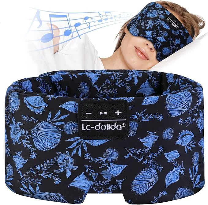 Authentic LC-dolida Sleep Mask with Bluetooth Headphones Extra Large Silk Eye Mask Sustainable