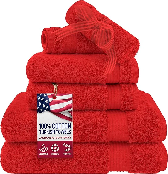 Selected American Veteran Towel 6 Piece Towel Set First-Class
