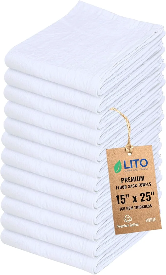 Original Flour Sack Towels Tea Towel for Crafts Kitchen Dish Cotton Blank Towel for Luxury