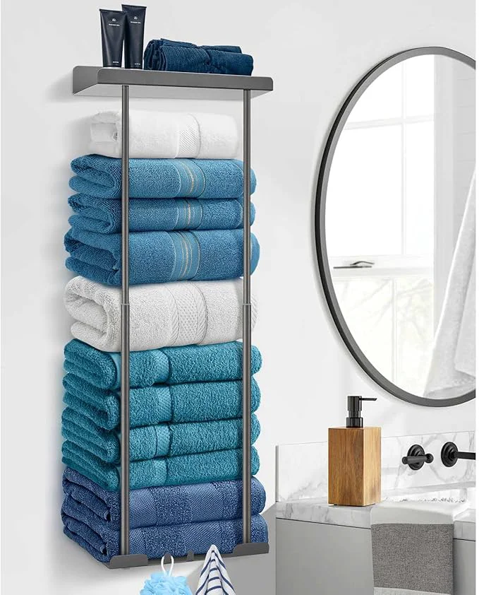 Elegant Hommtina Bathroom Towel Storage Black Towel Holder Bathroom Decor Aesthetic Effective