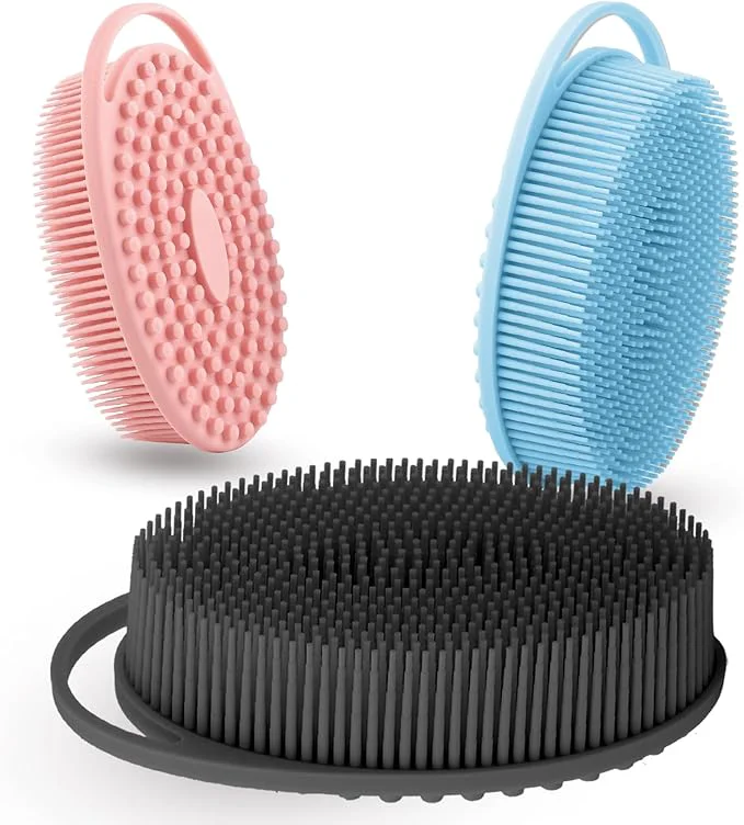 Specialty Silicone Body Scrubber 3 Pack Silicone Loofah Exfoliating Body Scrubber Soft Exceptional
