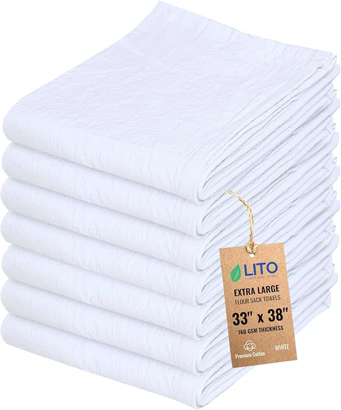 High-Grade Flour Sack Towels Tea Towel for Crafts Kitchen Dish Cotton Blank Towel for Functional