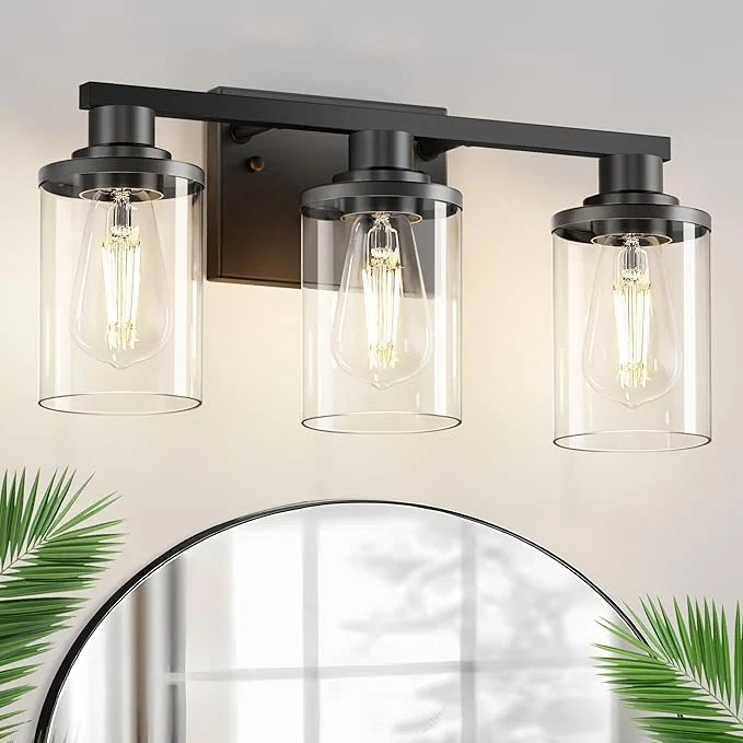 Top-Quality L LOHAS LED 3-Light Black Bathroom Light Fixtures Modern Bathroom Lighting Verified