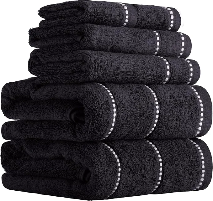 Breathable Lavish Home 6 Piece Bathroom Towels Set Organic