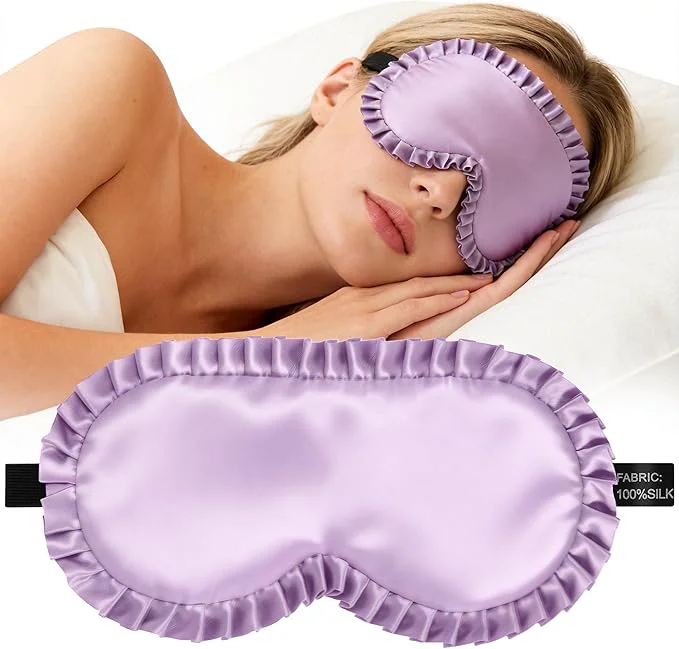 Innovative Silk Sleep Mask for Women Mulberry Silk Eye Mask Soft Wavy Edge Eye Clean